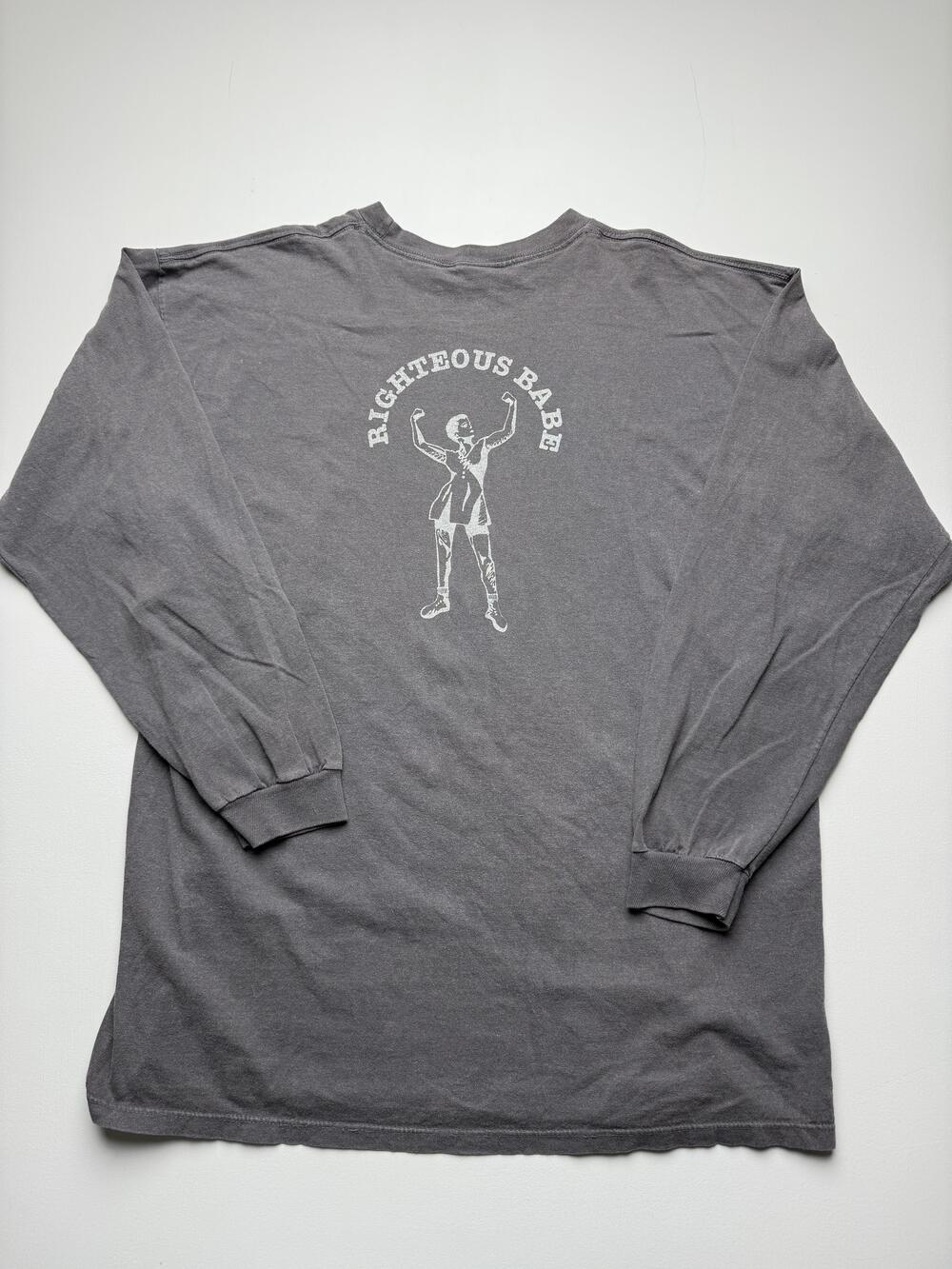 Comfort Colors Shirt Mens Large Gray Righteous Babe RBR Graphic Long Sleeve Tee